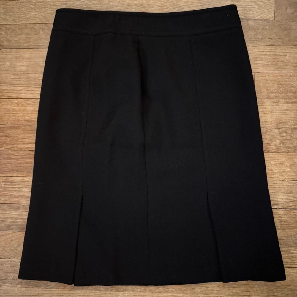 Talbots 100% wool black midi a-line skirt size 8P
 b42